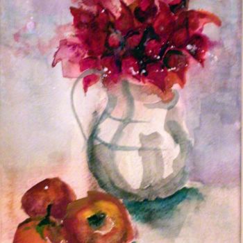 Painting titled "d'inverno in casa -…" by Paola Benni, Original Artwork, Watercolor