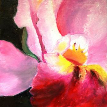 Painting titled "orchidea rosa - pin…" by Paola Benni, Original Artwork, Oil
