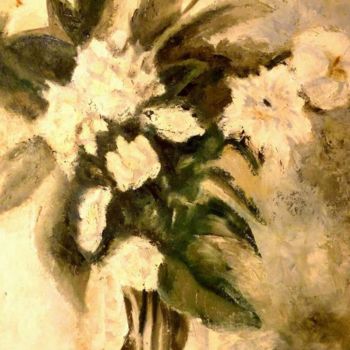 Pintura intitulada "il bianco nei fiori…" por Paola Benni, Obras de arte originais, Óleo