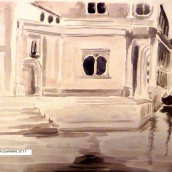 Pintura intitulada "angolo di venezia -…" por Paola Benni, Obras de arte originais, Aquarela