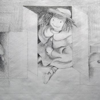 Drawing titled "giocattoli in soffi…" by Paola Benni, Original Artwork, Pencil
