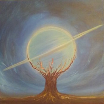 Painting titled "L'arbre saturnien.j…" by Pascal Boulommier, Original Artwork, Acrylic