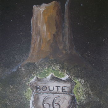 Painting titled "Route 66 (logo).jpg" by Pascal Boulommier, Original Artwork, Acrylic