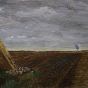 Painting titled "Croix penchée en vu…" by Pascal Boulommier, Original Artwork, Acrylic