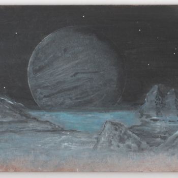 Ζωγραφική με τίτλο "Ice Planet" από Pascal Boulommier, Αυθεντικά έργα τέχνης, Ακρυλικό