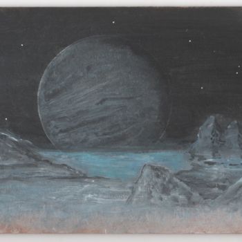 Malerei mit dem Titel "Ice Planet" von Pascal Boulommier, Original-Kunstwerk, Acryl