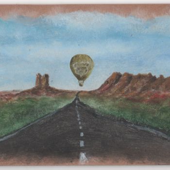 Malerei mit dem Titel "En montgolfière au-…" von Pascal Boulommier, Original-Kunstwerk, Acryl