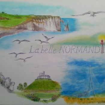 Malerei mit dem Titel "La belle Normandie" von Pascal Boulommier, Original-Kunstwerk, Acryl