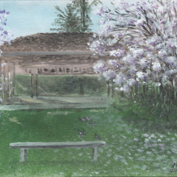 「Spring arboretum」というタイトルの絵画 Pascal Boulommierによって, オリジナルのアートワーク, アクリル