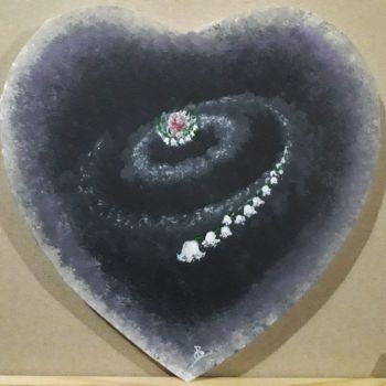 Peinture intitulée "Thrush galaxy" par Pascal Boulommier, Œuvre d'art originale, Acrylique