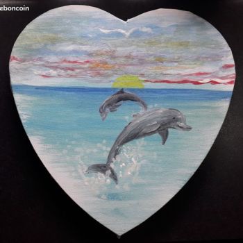 Malarstwo zatytułowany „Dolphins Dream” autorstwa Pascal Boulommier, Oryginalna praca, Akryl