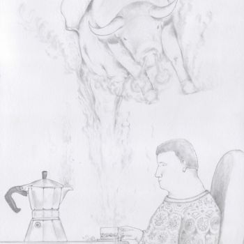 Drawing titled "10-caractère, force…" by Pascal Boulommier, Original Artwork, Pencil
