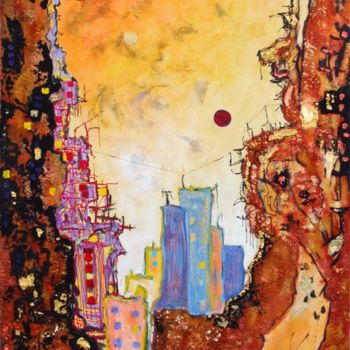 Pintura titulada "Despair's City" por Patrice Bucher, Obra de arte original, Oleo