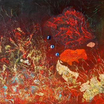 Peinture intitulée "HELP : MORE Fishes…" par Patrice Bucher, Œuvre d'art originale, Huile