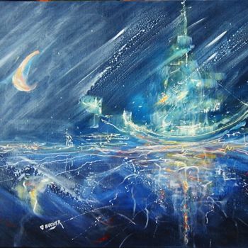 Pintura intitulada "Le vaisseau fantôme" por Patrice Bucher, Obras de arte originais, Óleo