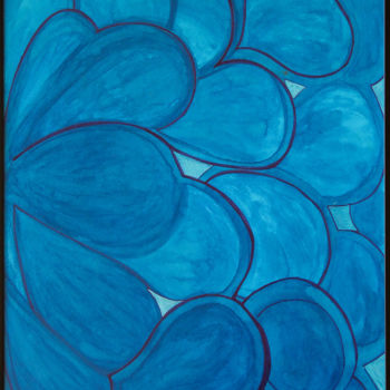 Картина под названием "le grand bleu" - Priscilla Champelovier, Подлинное произведение искусства, Акрил
