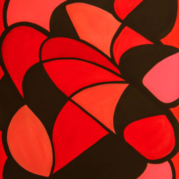 Pintura titulada "la reine rouge" por Priscilla Champelovier, Obra de arte original, Acrílico
