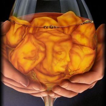 Painting titled "verre" by Patrick Charuel, Original Artwork, Oil