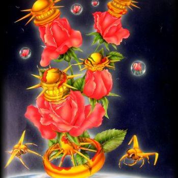 Malarstwo zatytułowany „roses” autorstwa Patrick Charuel, Oryginalna praca, Olej