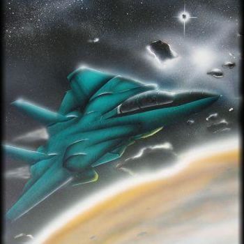 Pintura intitulada "avion" por Patrick Charuel, Obras de arte originais, Óleo