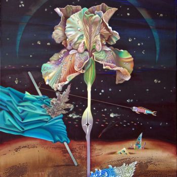 Painting titled "Flower #1" by Sergey Pchelintsev, Original Artwork, Oil