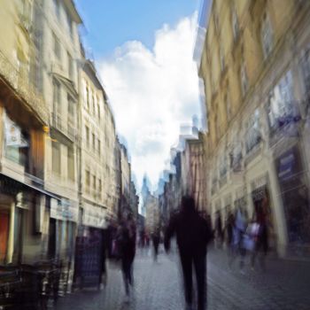 Photography titled "Rouen, rue du gros…" by Philippe Dorléans, Original Artwork, Non Manipulated Photography Mounted on Alum…