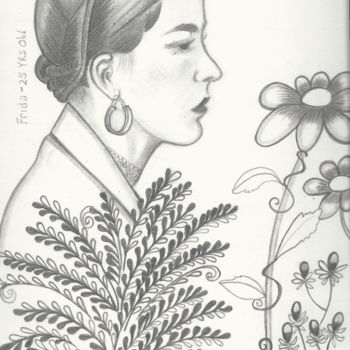 Drawing titled "cropfrida-side-view…" by Drapala Gallery, Original Artwork