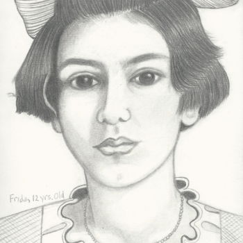 Drawing titled "cropfrida-as-a-youn…" by Drapala Gallery, Original Artwork