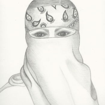 Drawing titled "lady-covered-comple…" by Drapala Gallery, Original Artwork