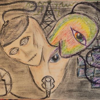 Картина под названием "Глас" - Olga Pecherskaia, Подлинное произведение искусства, Пастель