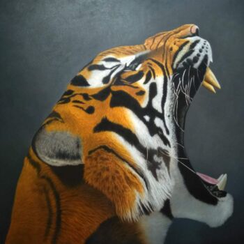 绘画 标题为“Tiger” 由Peda Radovanovic, 原创艺术品, 油 安装在木质担架架上