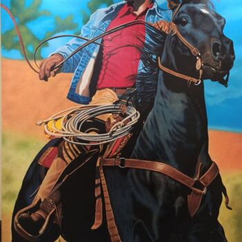 Painting titled "Marlboro Man" by Peda Radovanovic, Original Artwork, Oil