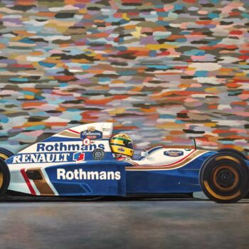 Картина под названием "F1 Ayrton Senna" - Peda Radovanovic, Подлинное произведение искусства, Масло