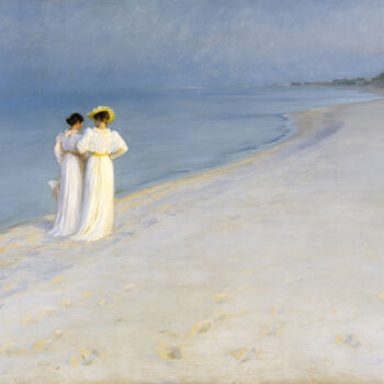 Картина под названием "Soirée d'été sur la…" - Peder Severin Krøyer, Подлинное произведение искусства, Масло
