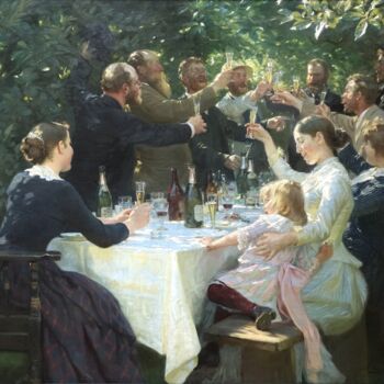 Peinture intitulée "Hip, Hip, Hurrah!" par Peder Severin Krøyer, Œuvre d'art originale, Huile