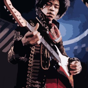 Ζωγραφική με τίτλο "Jimmy Hendrix" από Pedja, Αυθεντικά έργα τέχνης, Ακρυλικό