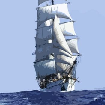 Painting titled "Ship" by Pedja, Original Artwork, Acrylic