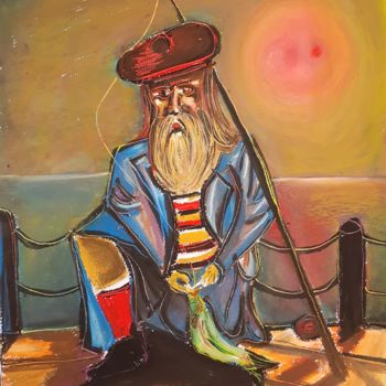 Painting titled "Pescador" by Jorge Alejandro Pedrido, Original Artwork, Pastel