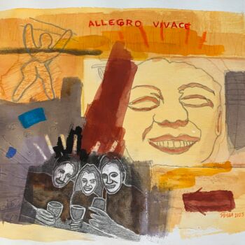 ""Allegro"" başlıklı Tablo Pedro Augusto Simões Pires tarafından, Orijinal sanat, Suluboya