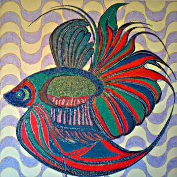 Painting titled "BETA FISH" by Casas  D`Liz, Original Artwork, Acrylic
