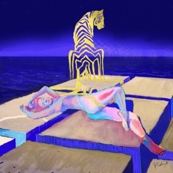 Peinture intitulée "Tigresa" par Pedro Sá, Œuvre d'art originale, Peinture numérique