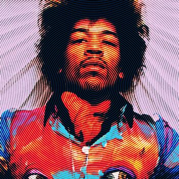 Digitale Kunst getiteld "Jimi Hendrix" door Pedro Sá, Origineel Kunstwerk, Digitale collage