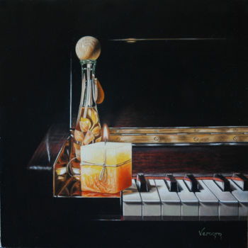 Painting titled "perfume-musical-ole…" by Vergara, Original Artwork, Oil