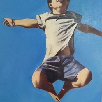 Painting titled "jump2" by Pedro Silva, Original Artwork, Oil