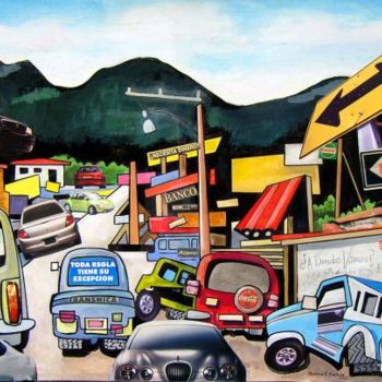 Painting titled "Street Scene 004" by Pedro De La Montaña, Original Artwork