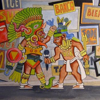Painting titled "Mayan sueño 2" by Pedro De La Montaña, Original Artwork