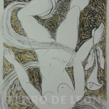 Drawing titled "LA NAISSANCE DE VEN…" by Pedro De Leon, Original Artwork, Ink