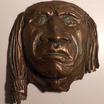 Escultura titulada "Rostro Norte de Amé…" por Pedro Alberto Galindo Chagín, Obra de arte original