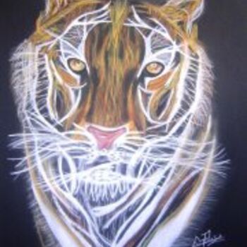 Malerei mit dem Titel "Tigre" von Pedro Ribeiro, Original-Kunstwerk