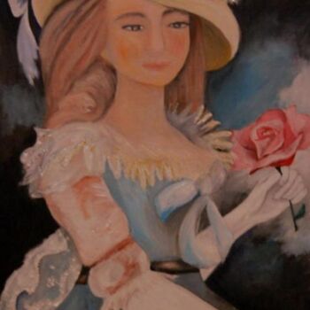 Painting titled "Marie Antoinette -…" by Peggy Hamfler, Original Artwork, Oil